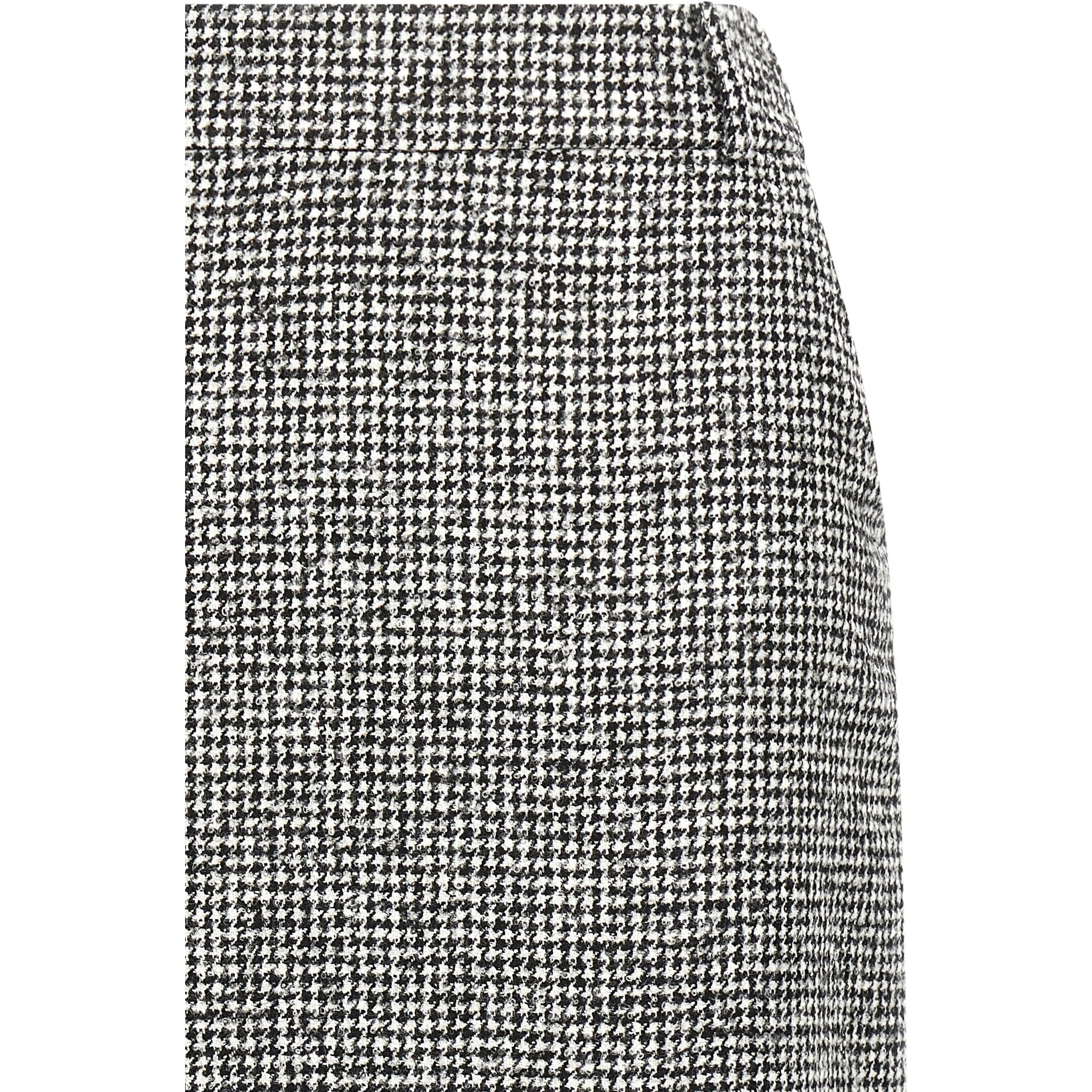 Bicolor Wool Midi Skirt