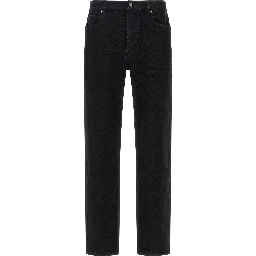Black Cotton Straight-Leg Jeans