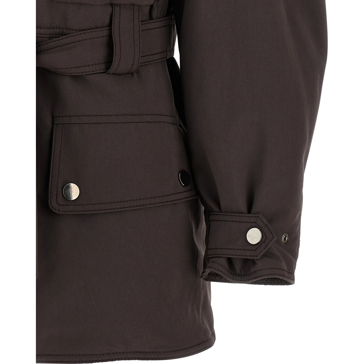 Brown Polyester Parka