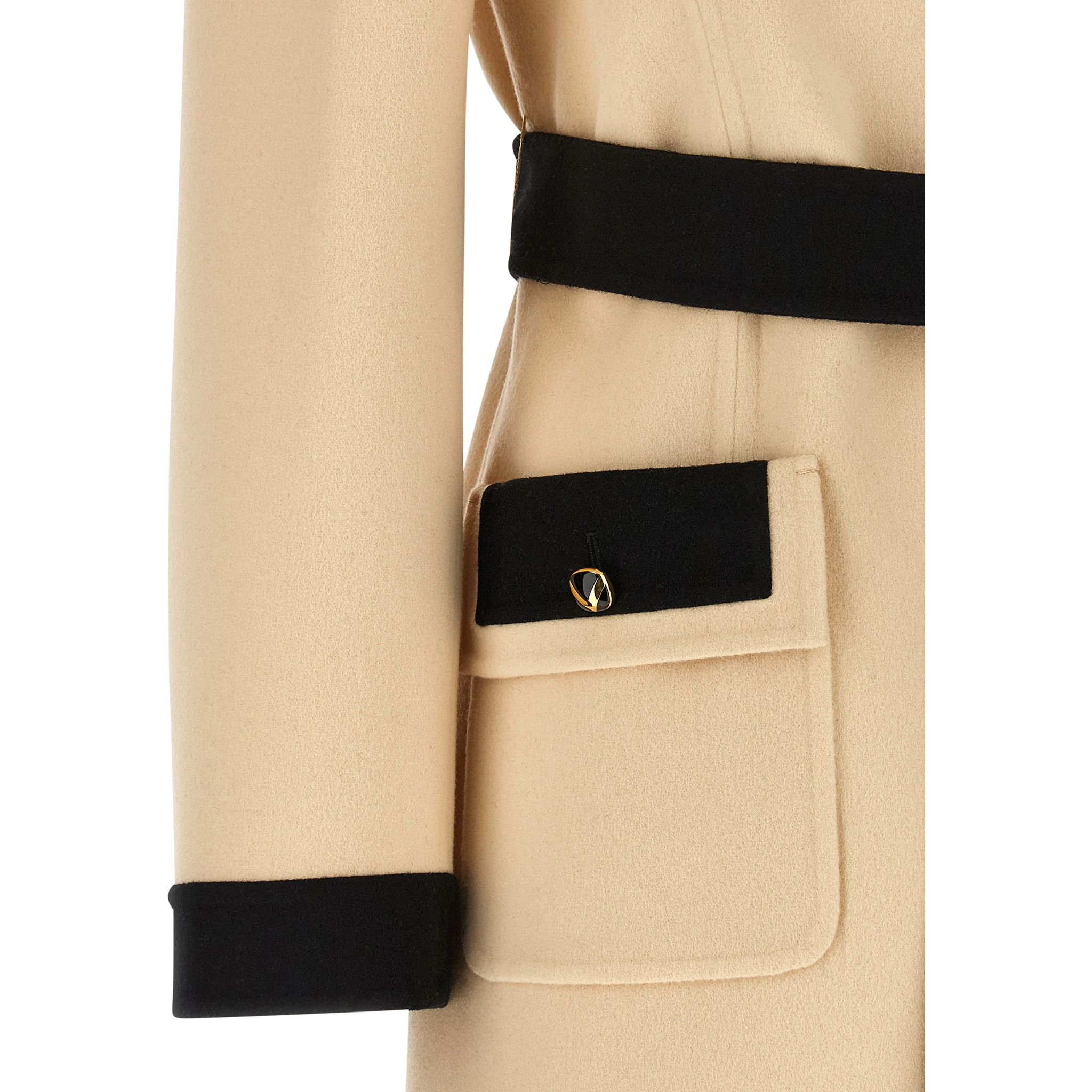 Bicolor Virgin Wool Coat
