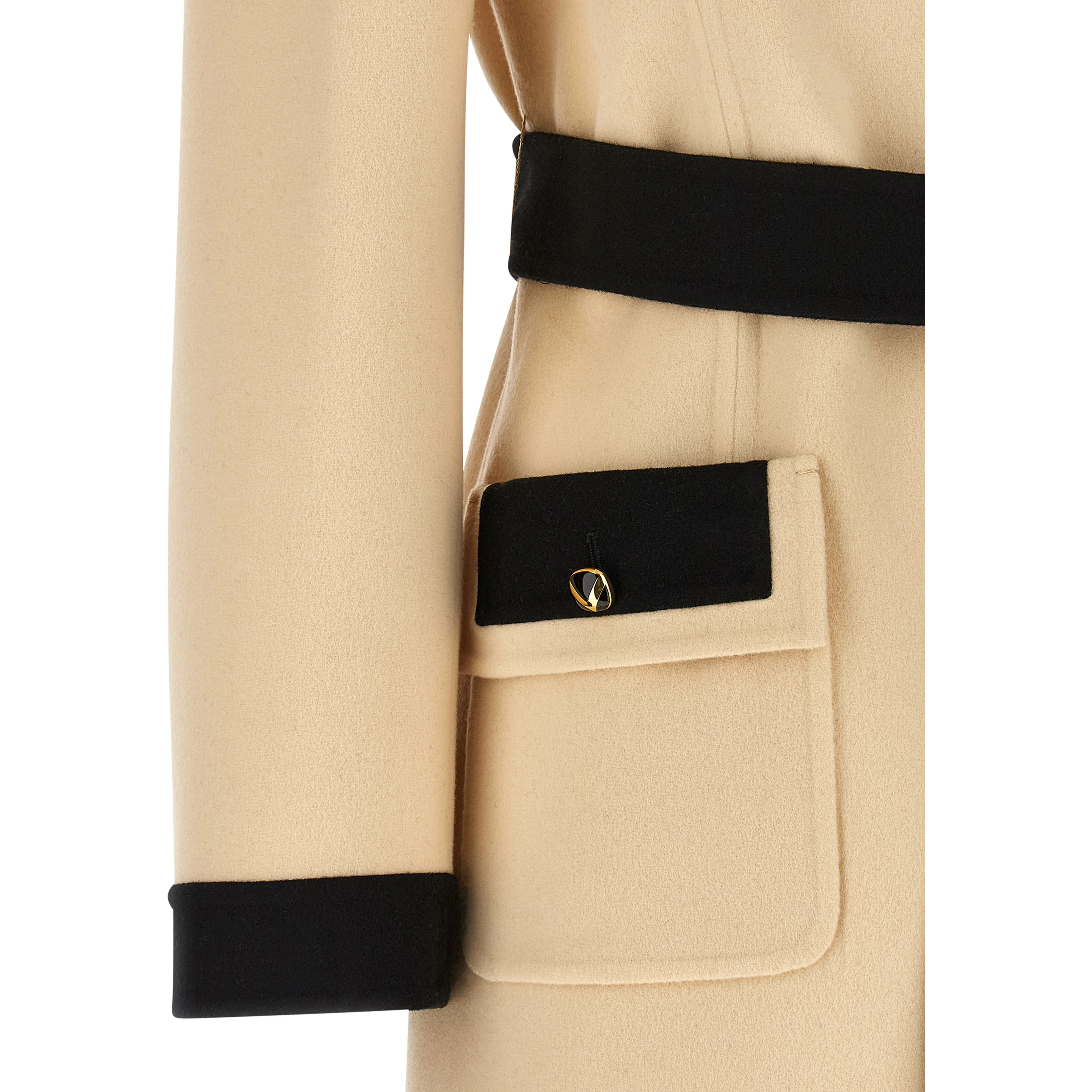 Bicolor Virgin Wool Coat