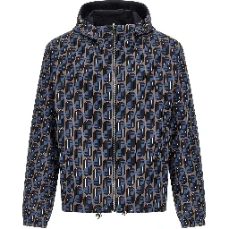 Blue Polyester Shell Jacket