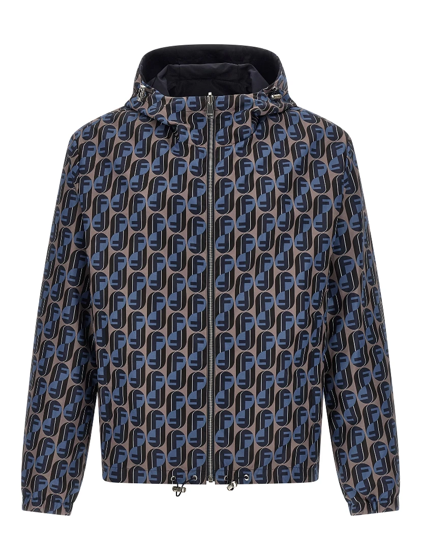 Blue Polyester Shell Jacket
