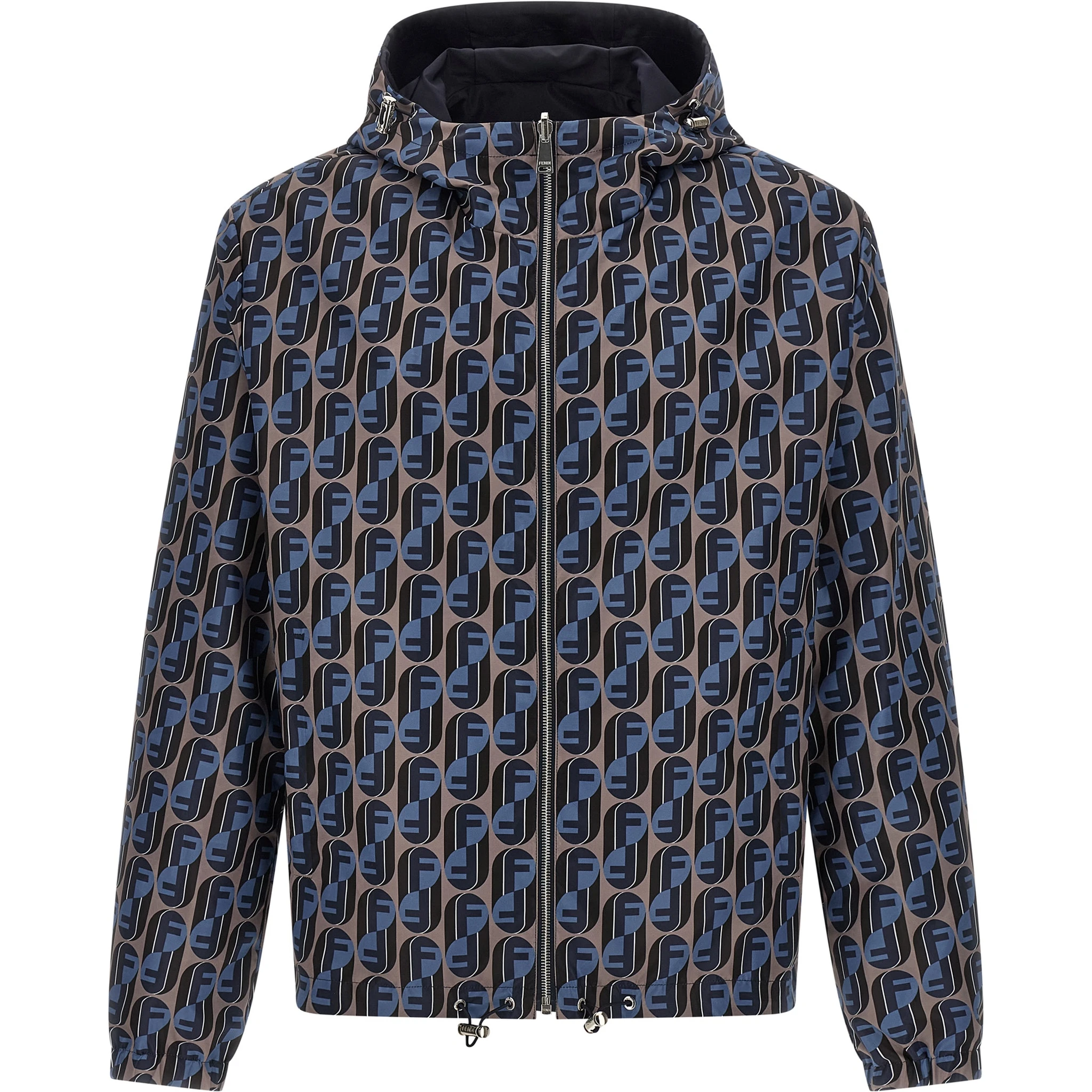 Blue Polyester Shell Jacket