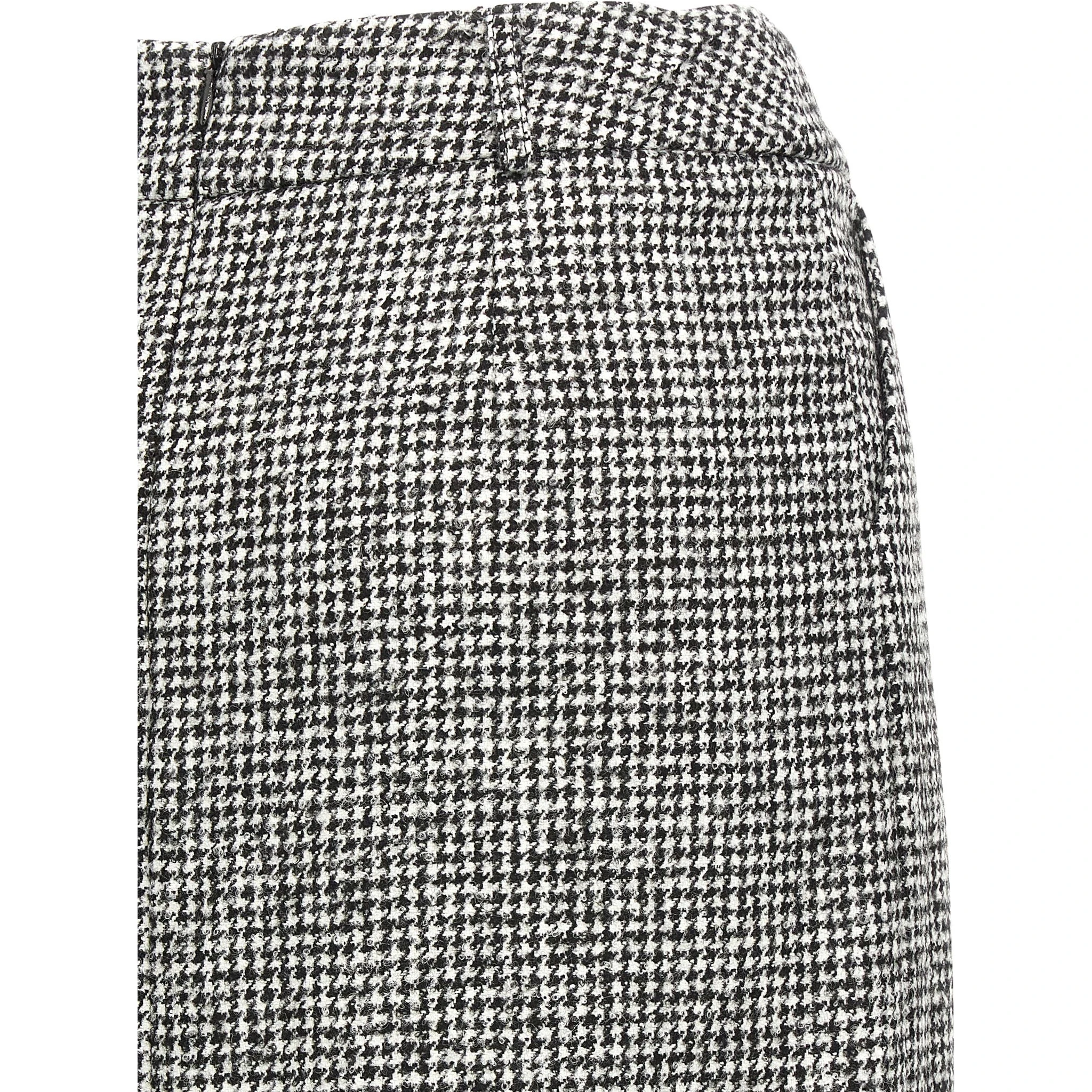 Bicolor Wool Midi Skirt