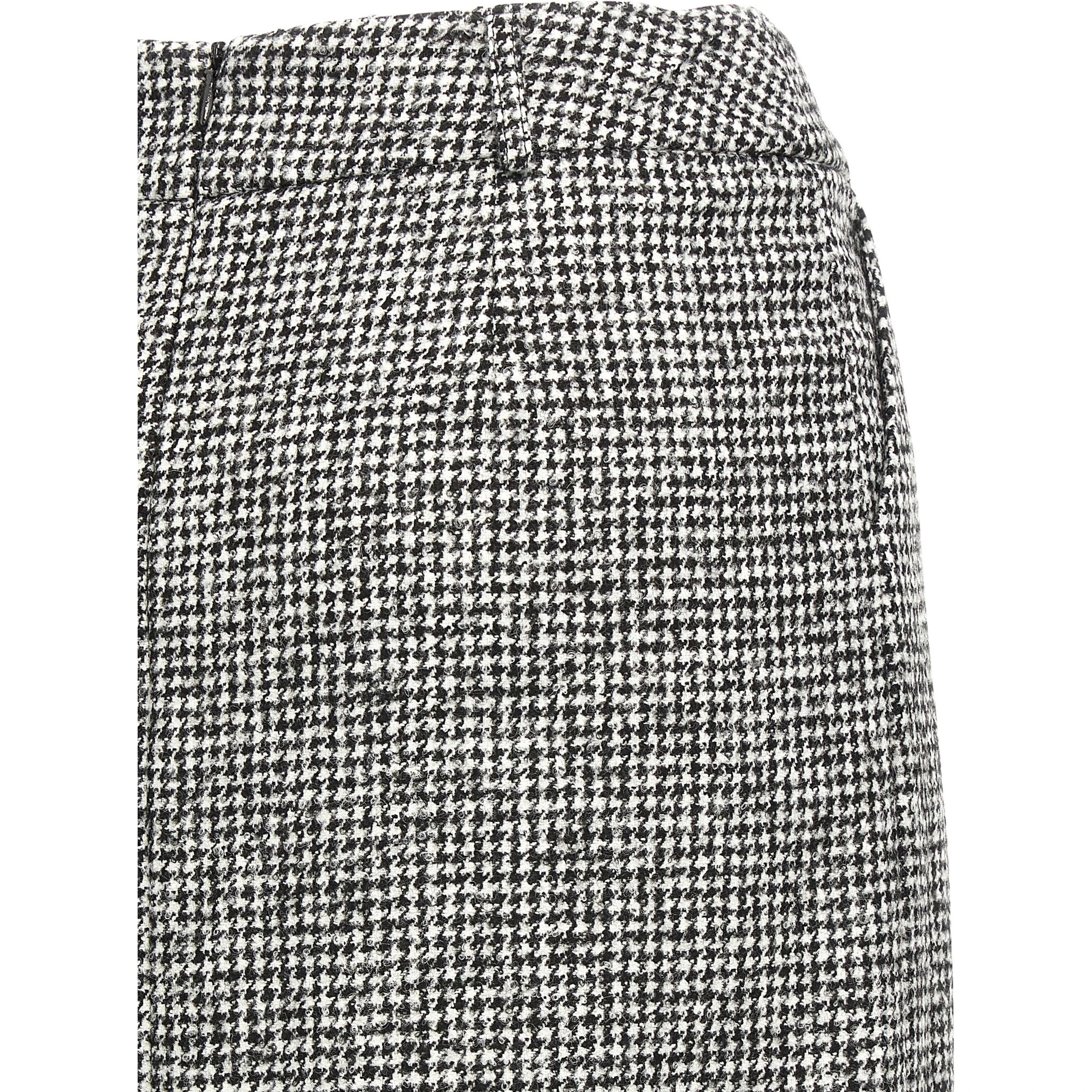 Bicolor Wool Midi Skirt