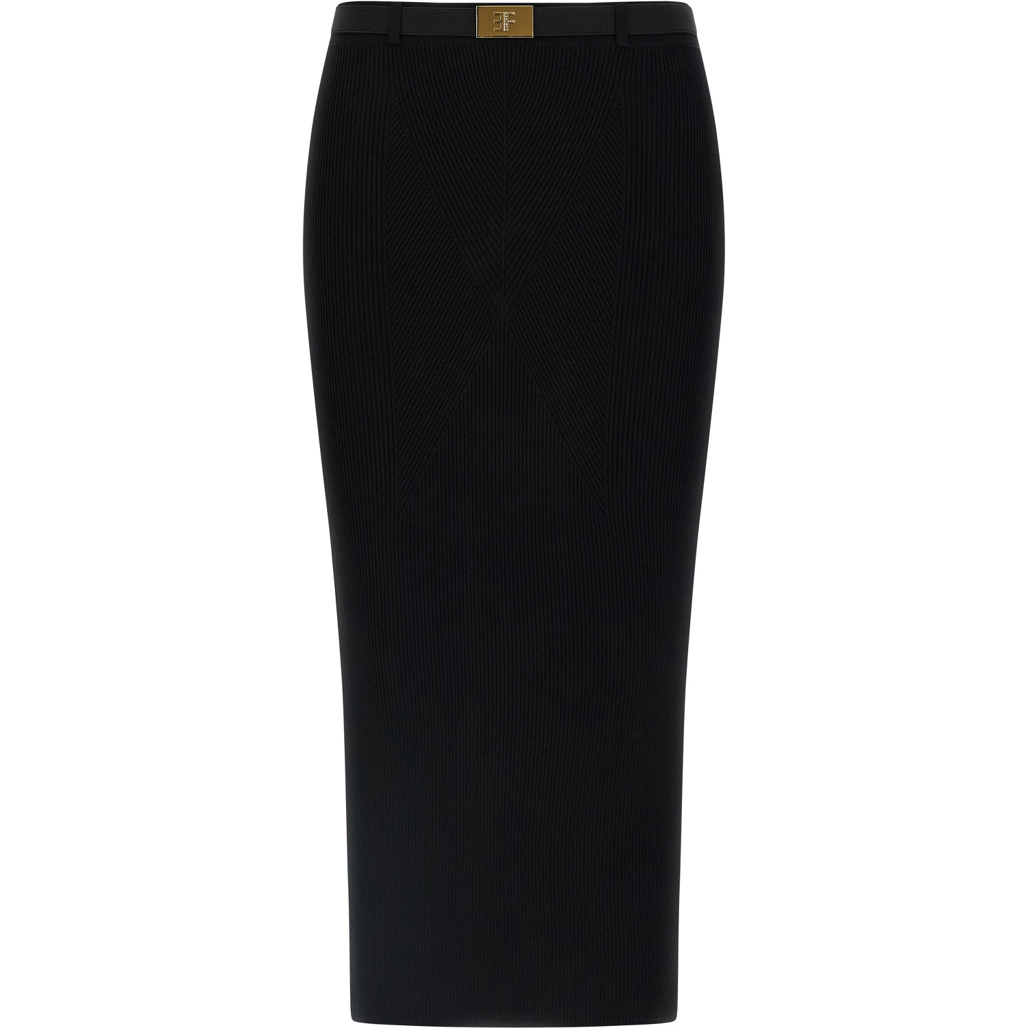 Black Viscose Midi Skirt
