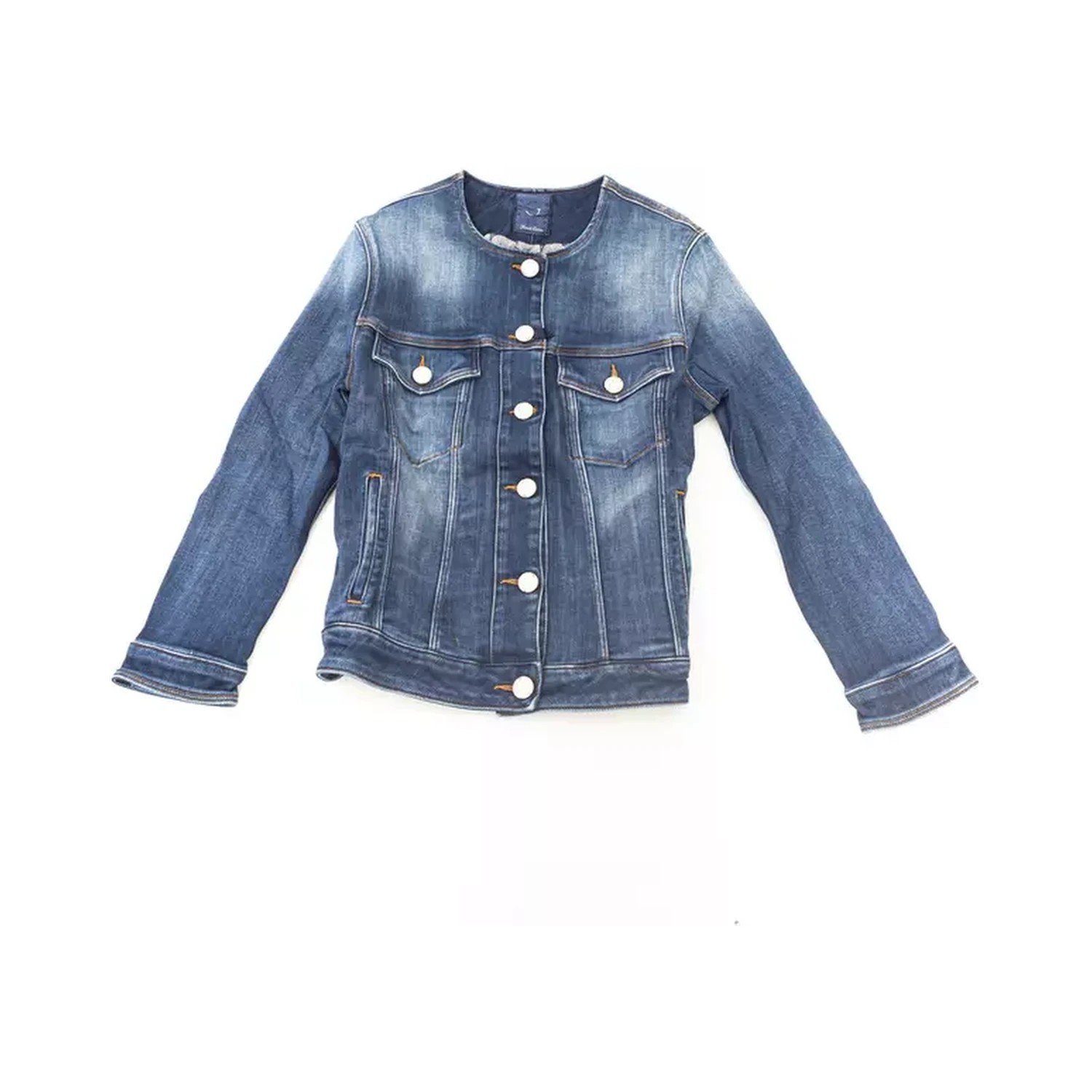 Blue Cotton Women Jacket