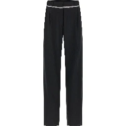 Black Virgin Wool Casual Pants