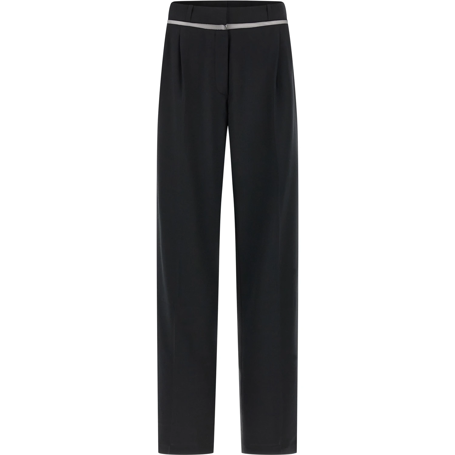 Black Virgin Wool Casual Pants