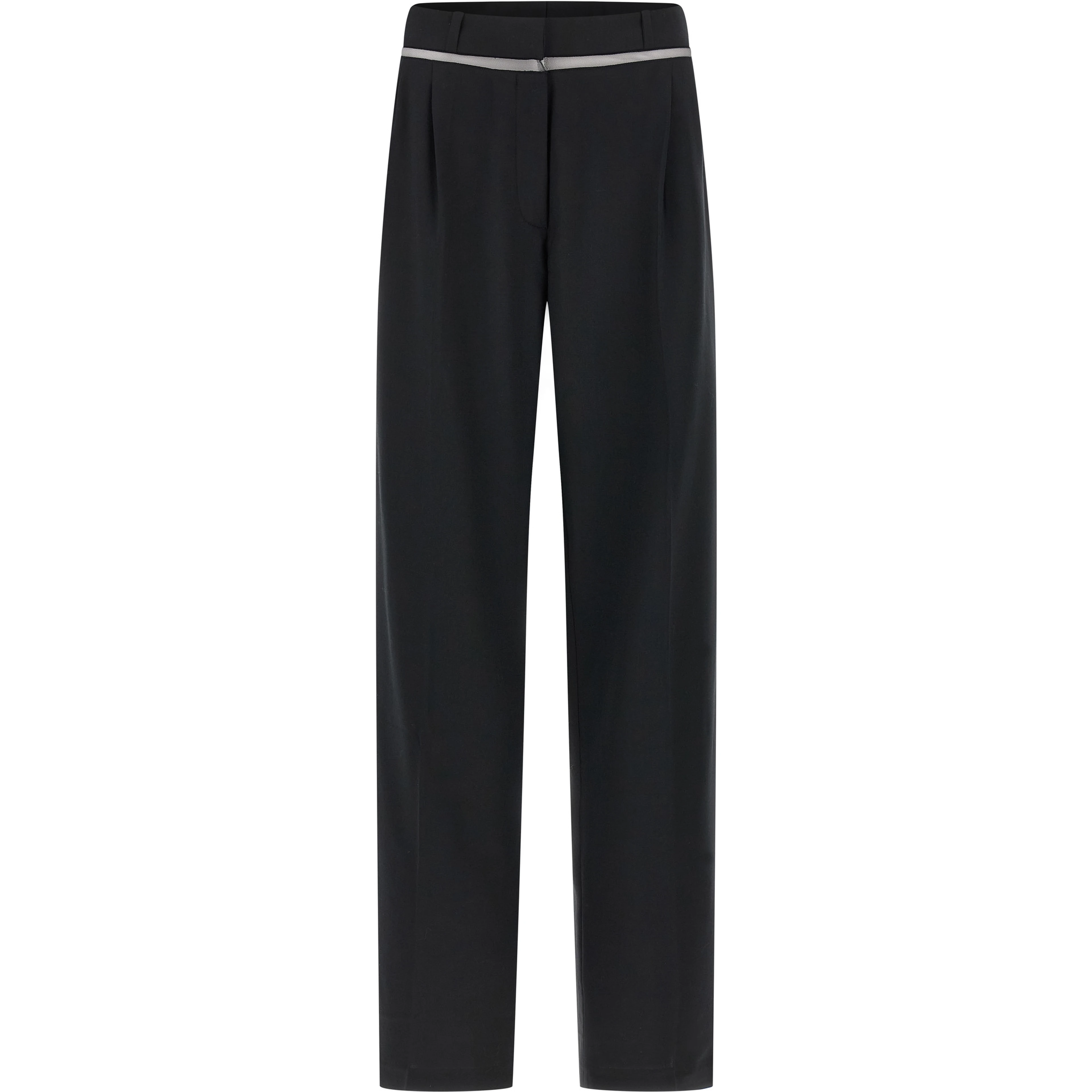 Black Virgin Wool Casual Pants