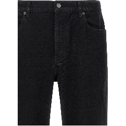Black Cotton Straight-Leg Jeans