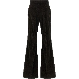 Brown Cotton Flared Pants