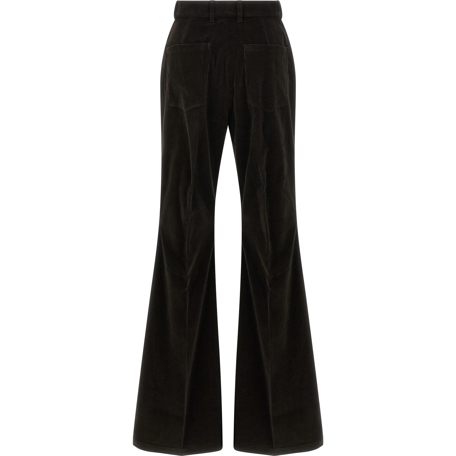 Brown Cotton Flared Pants