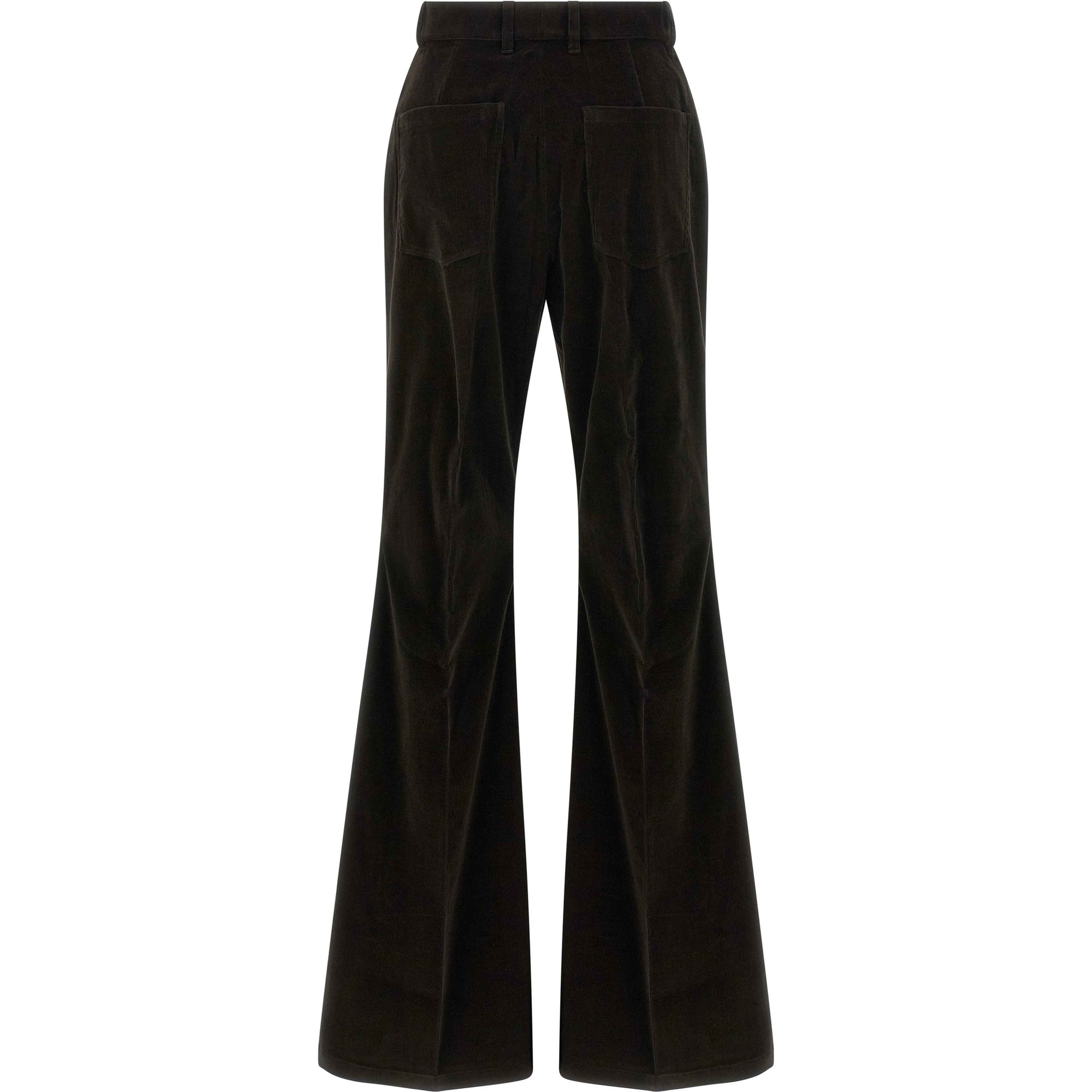 Brown Cotton Flared Pants