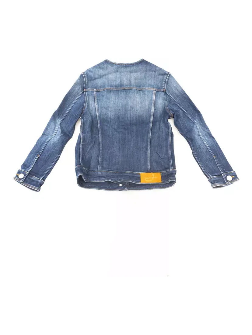 Blue Cotton Women Jacket