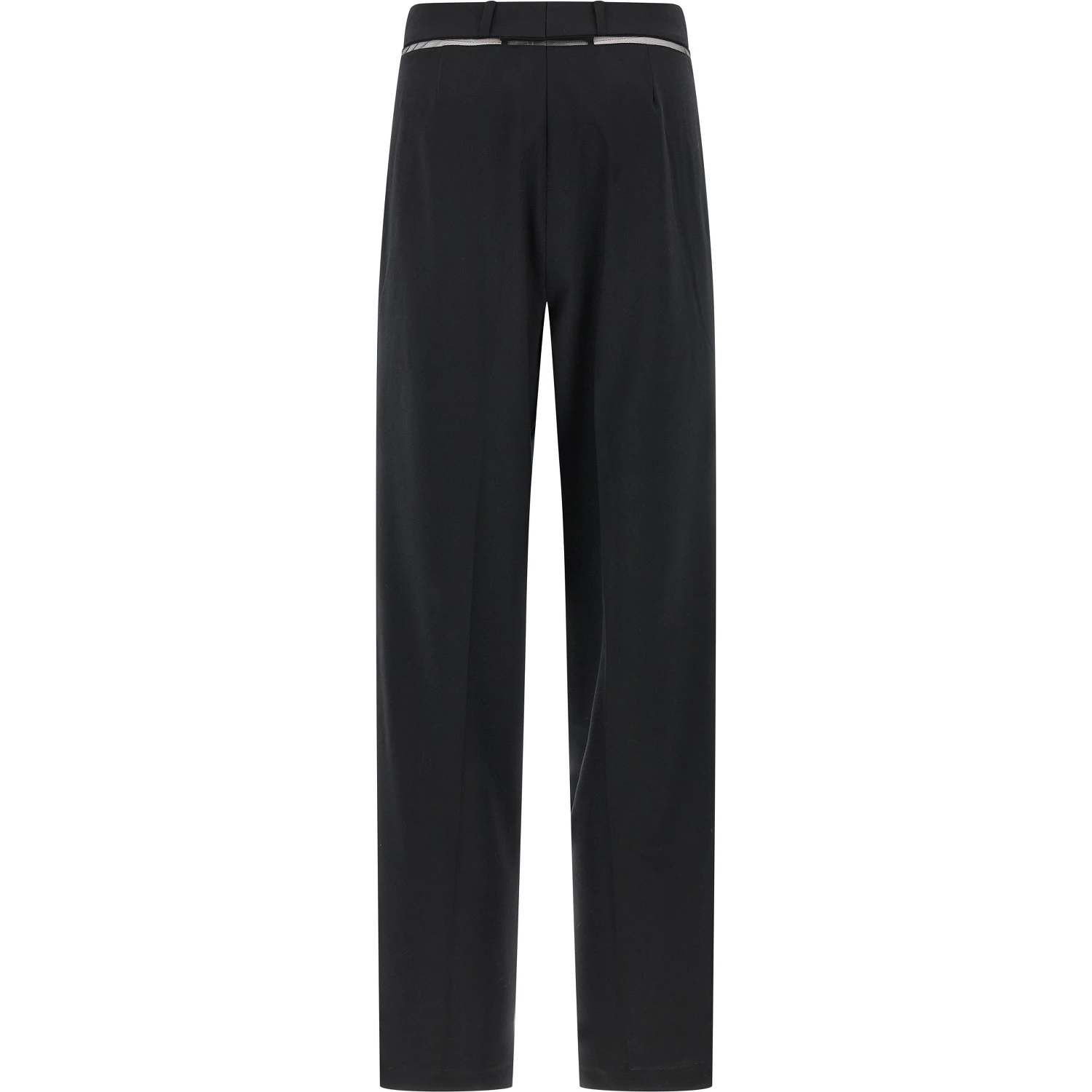 Black Virgin Wool Casual Pants