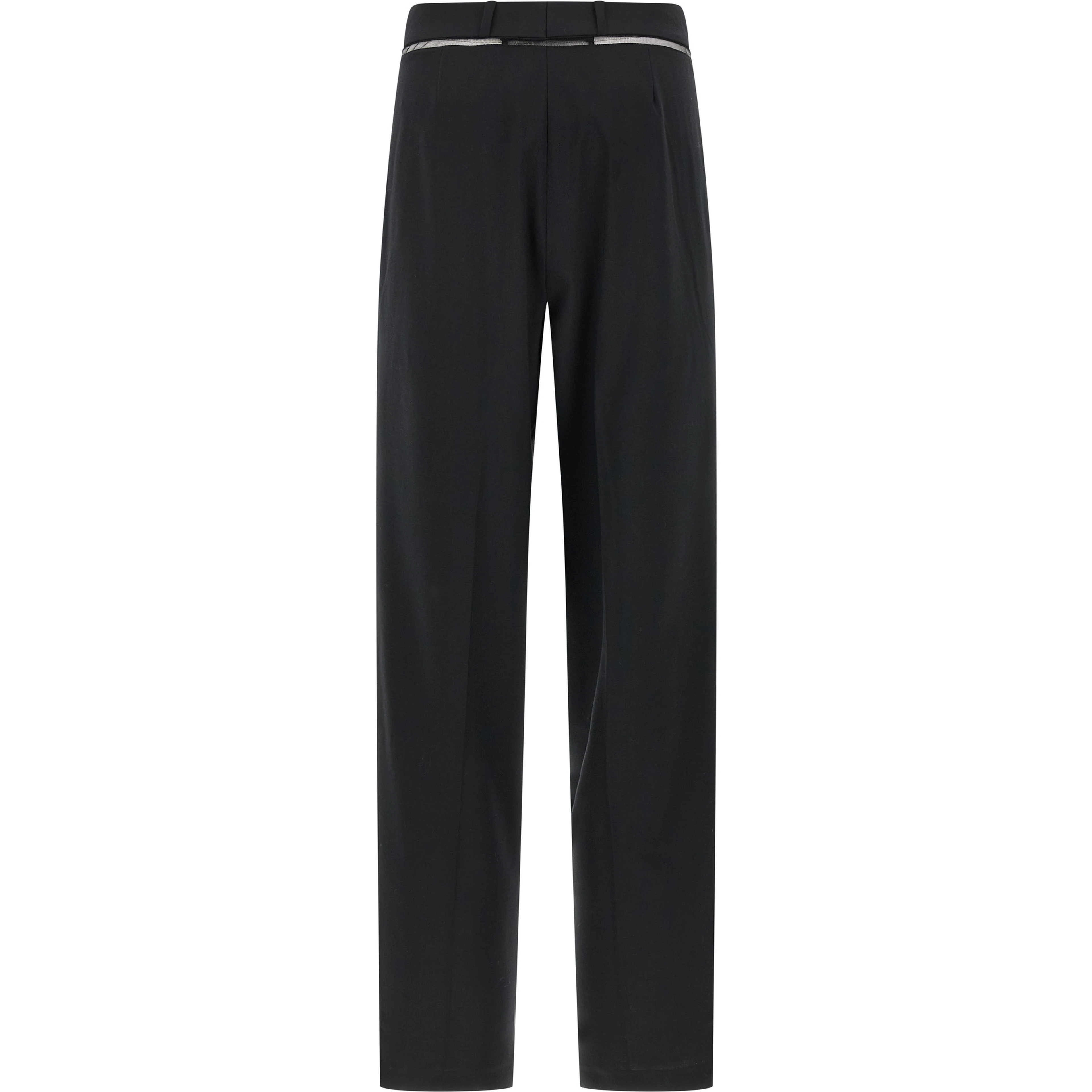 Black Virgin Wool Casual Pants