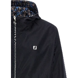 Blue Polyester Shell Jacket