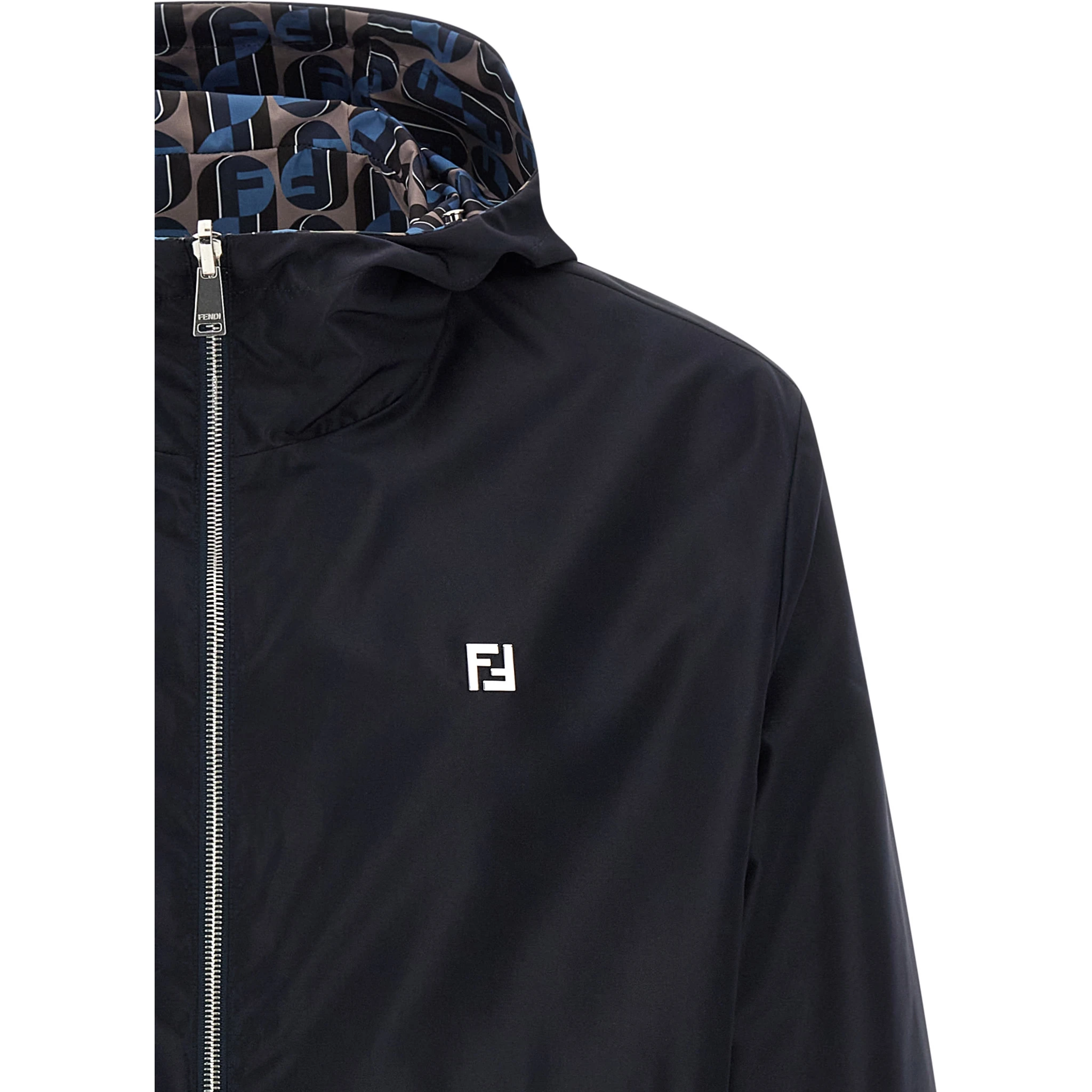 Blue Polyester Shell Jacket