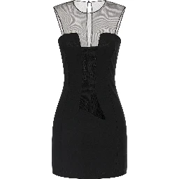 Black Viscose Short Dress