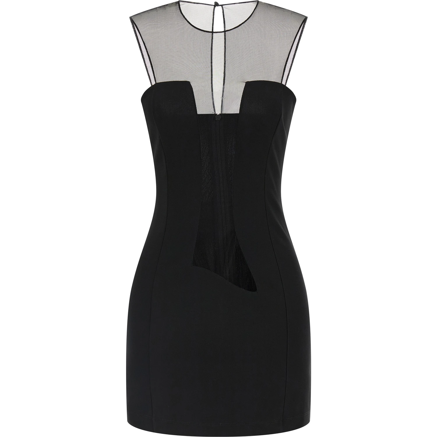 Black Viscose Short Dress