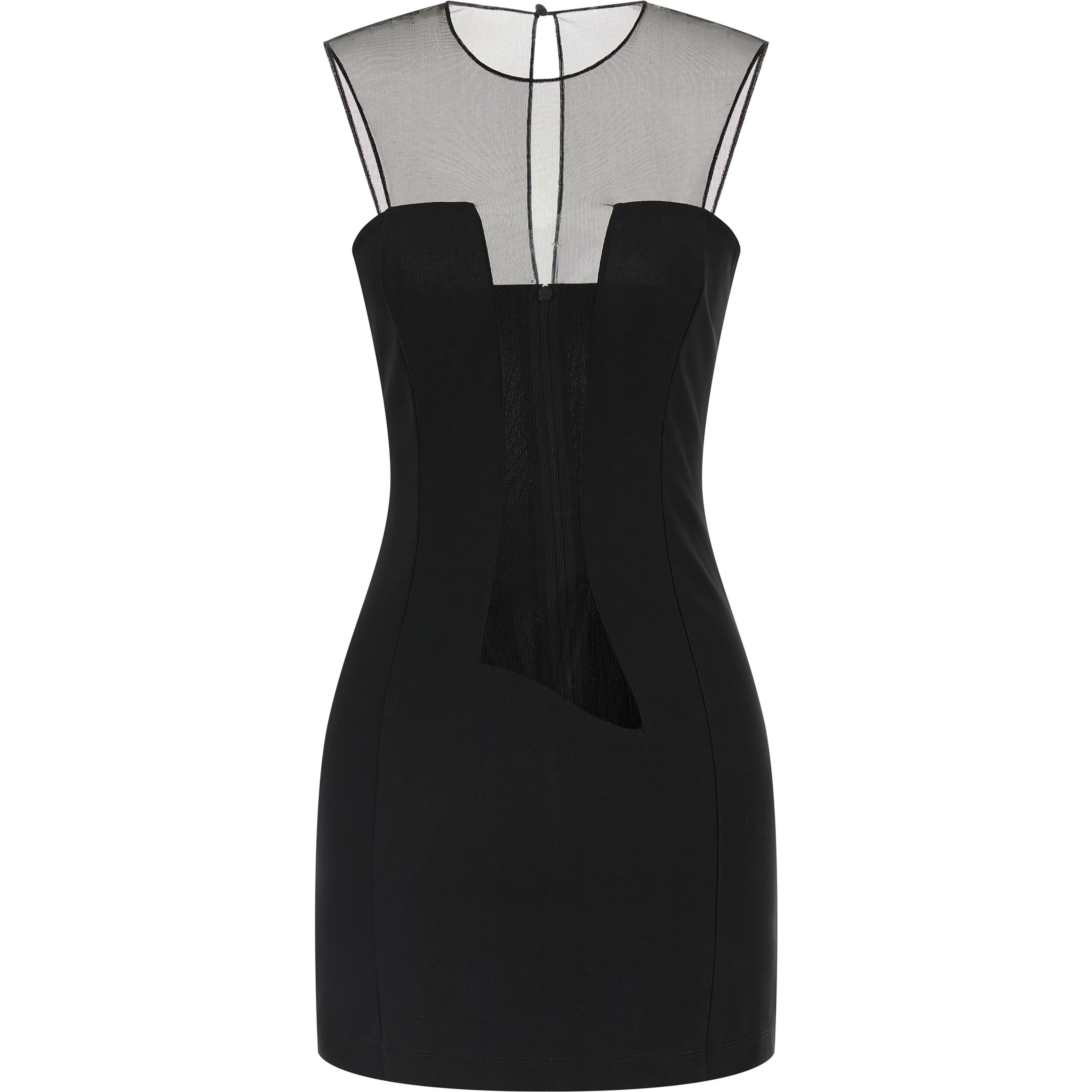 Black Viscose Short Dress