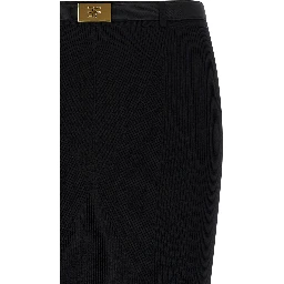 Black Viscose Midi Skirt