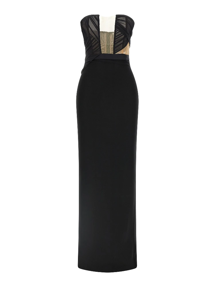 Black Viscose Long Dress
