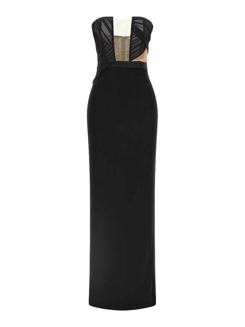 Black Viscose Long Dress