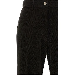 Brown Cotton Flared Pants