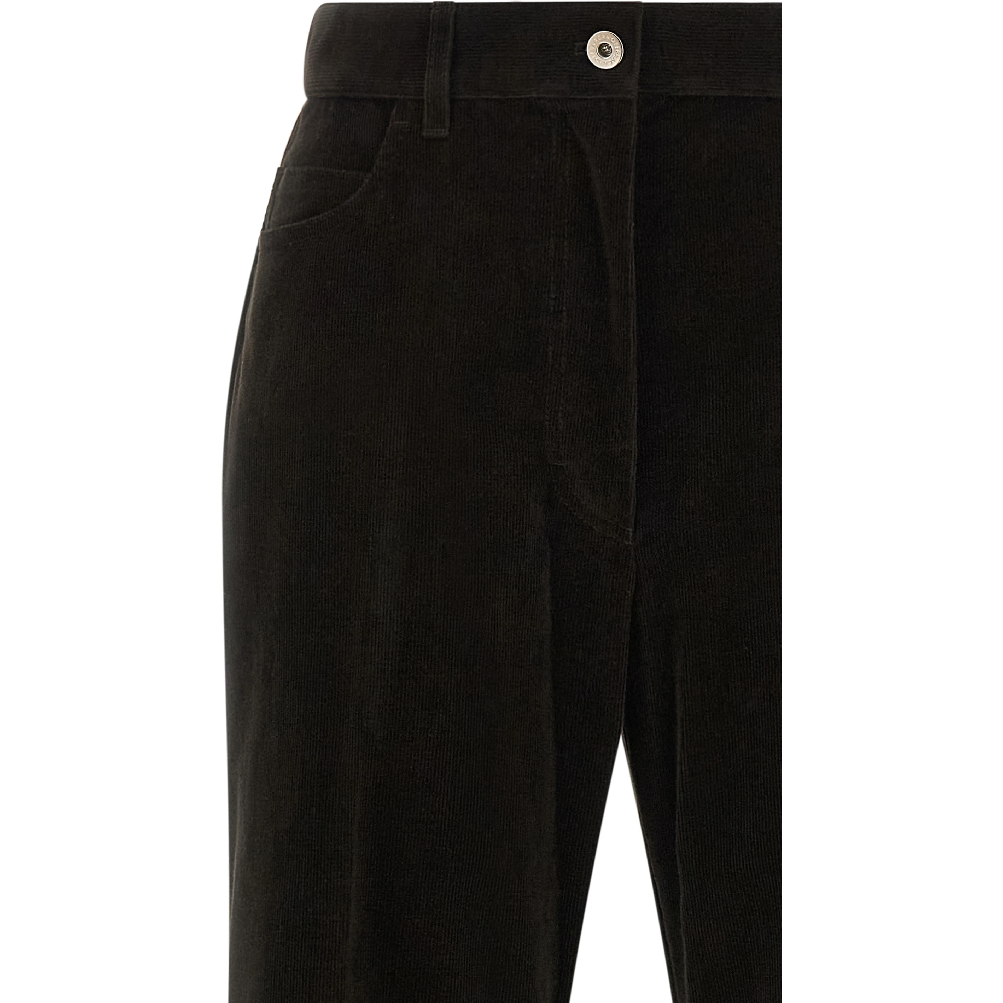 Brown Cotton Flared Pants