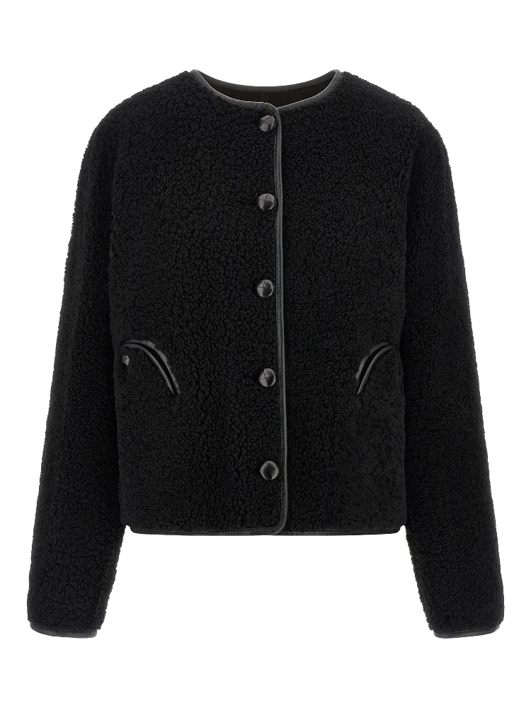 Black Lamb Leather Shell Jacket