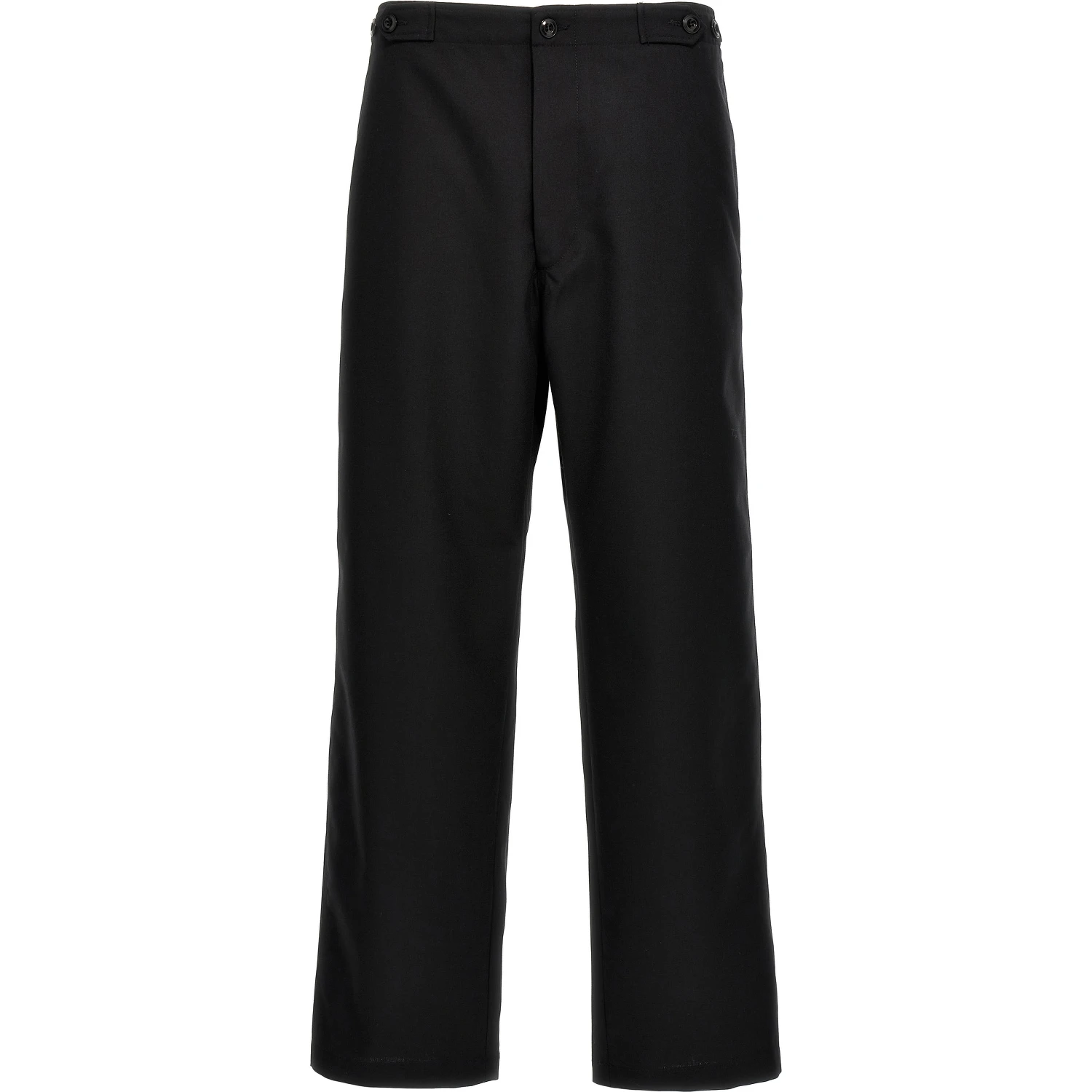 Black Polyester Casual Pants