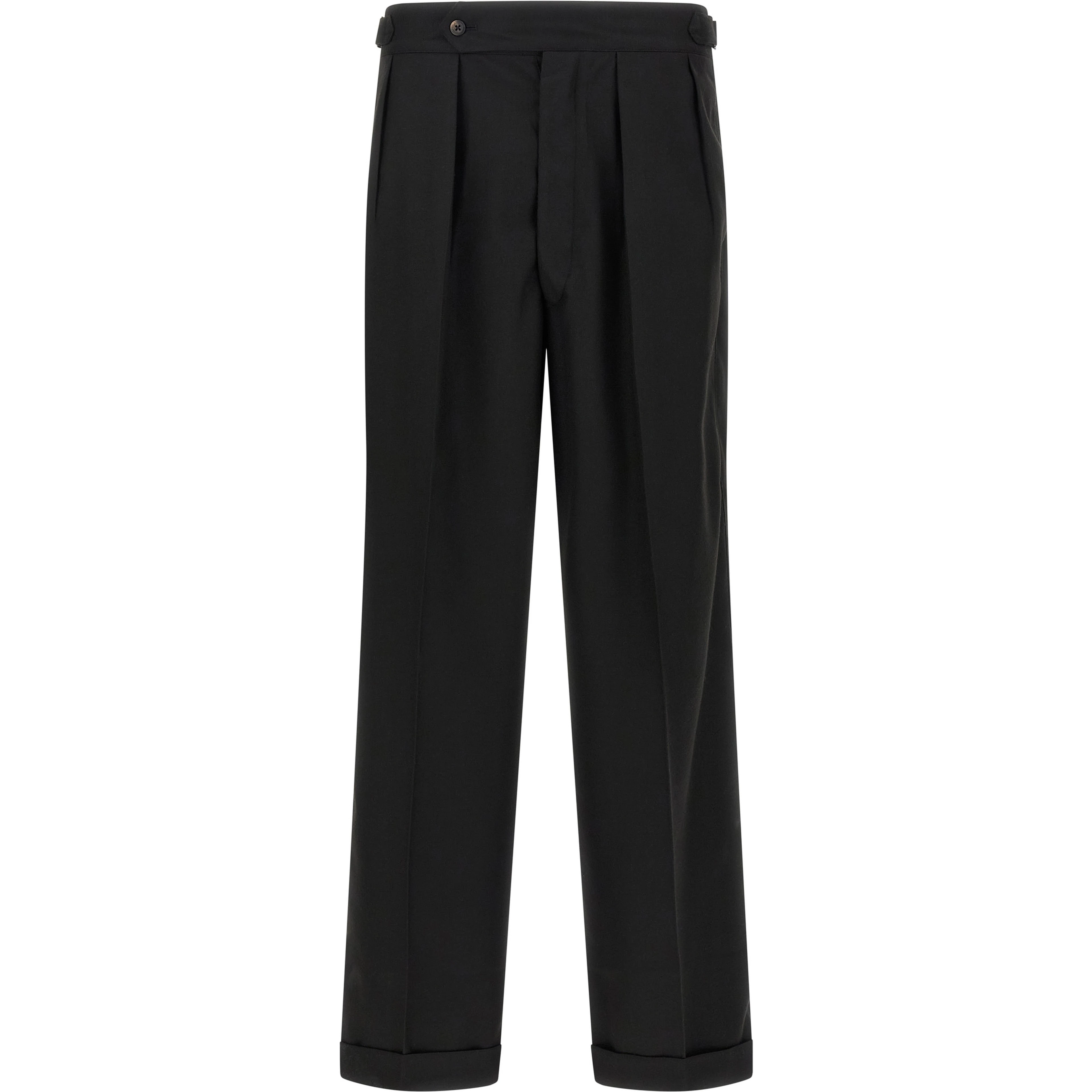 Black Polyester Casual Pants