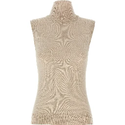 Beige Virgin Wool Cardigan