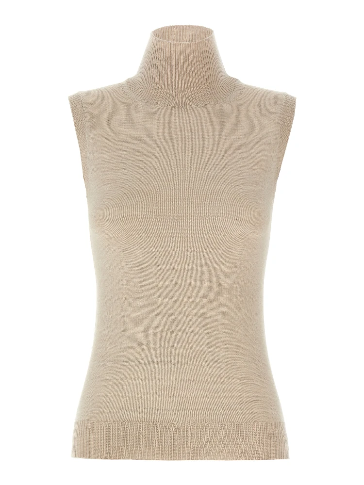 Beige Virgin Wool Cardigan