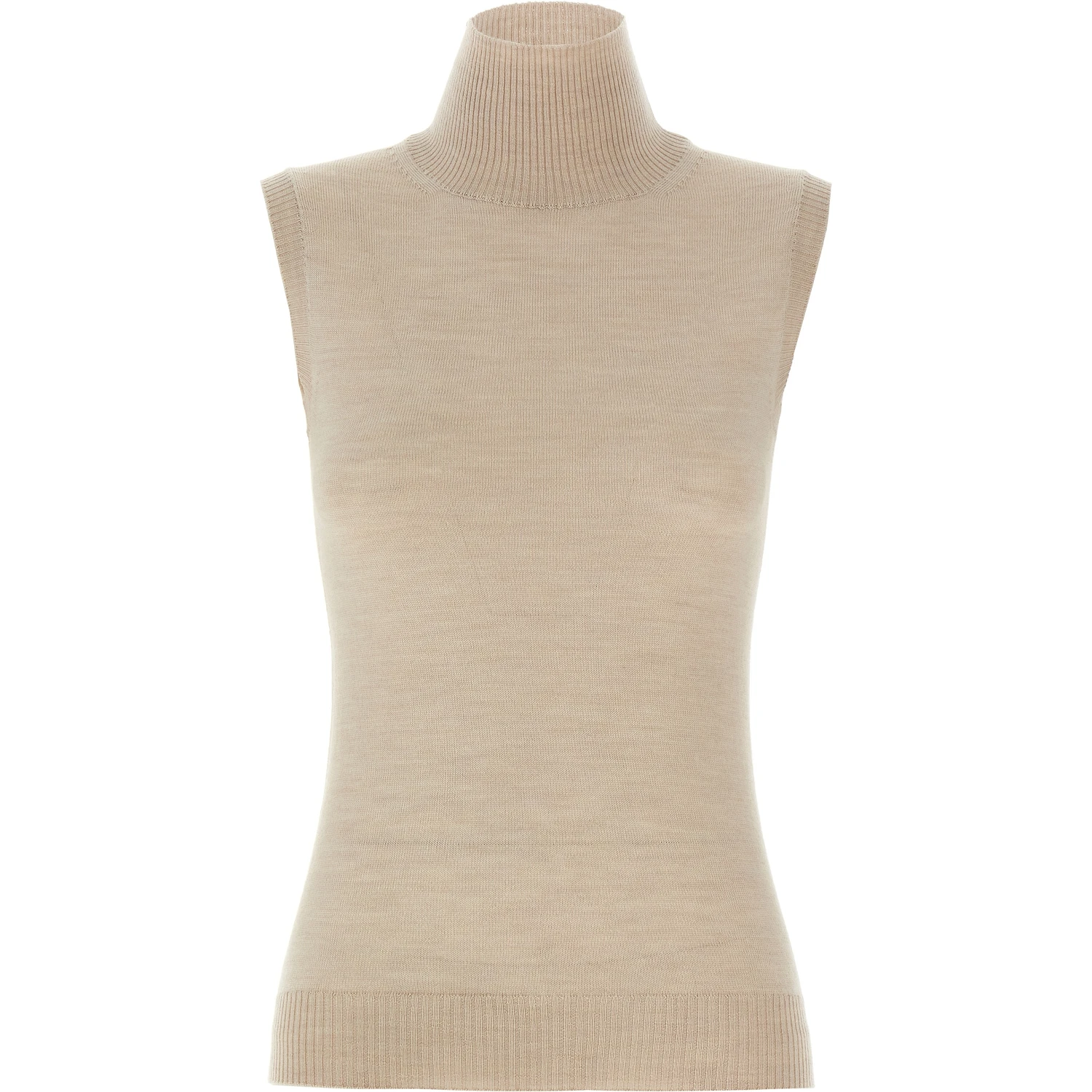 Beige Virgin Wool Cardigan