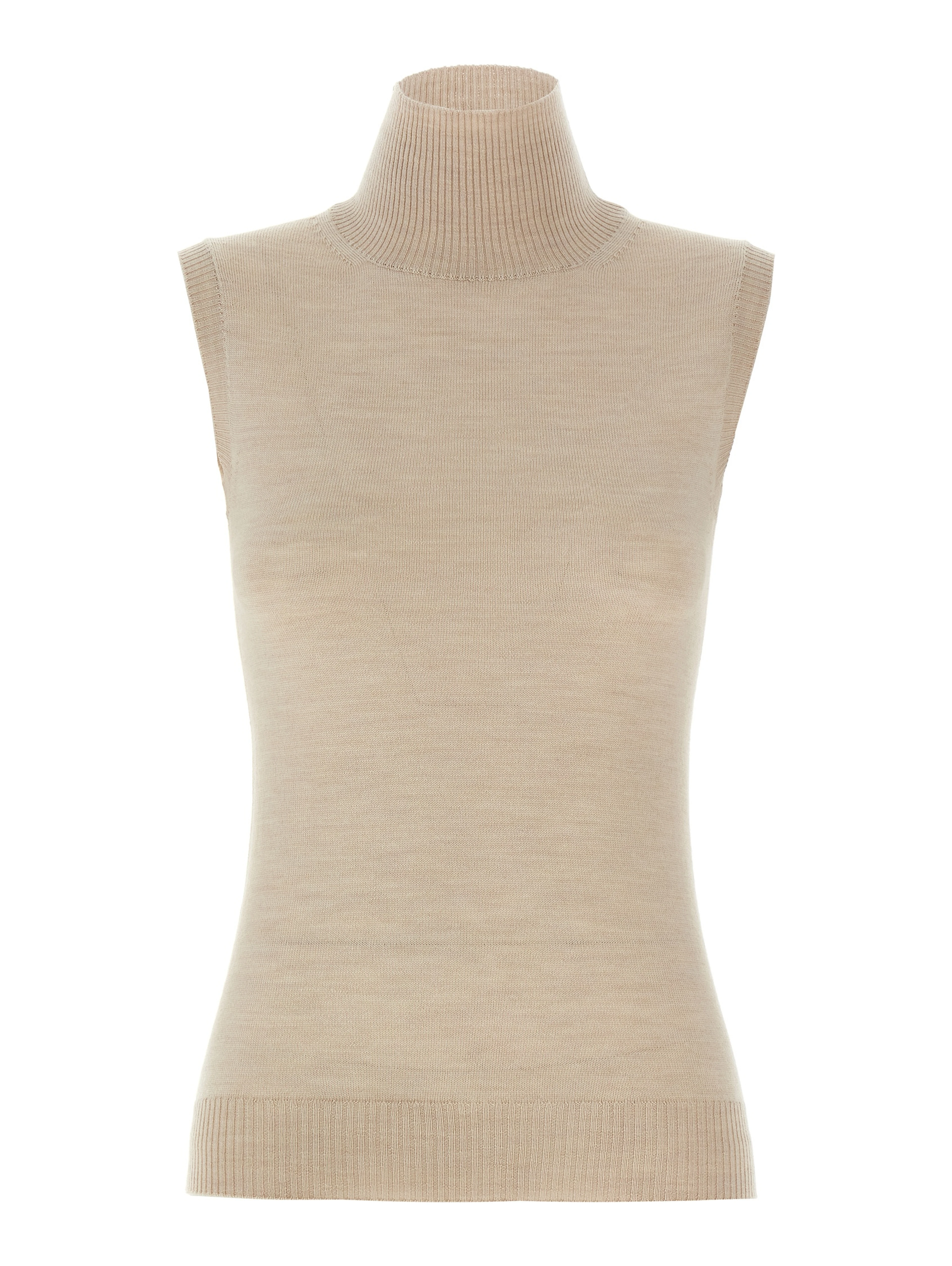 Beige Virgin Wool Cardigan