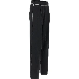 Black Virgin Wool Casual Pants