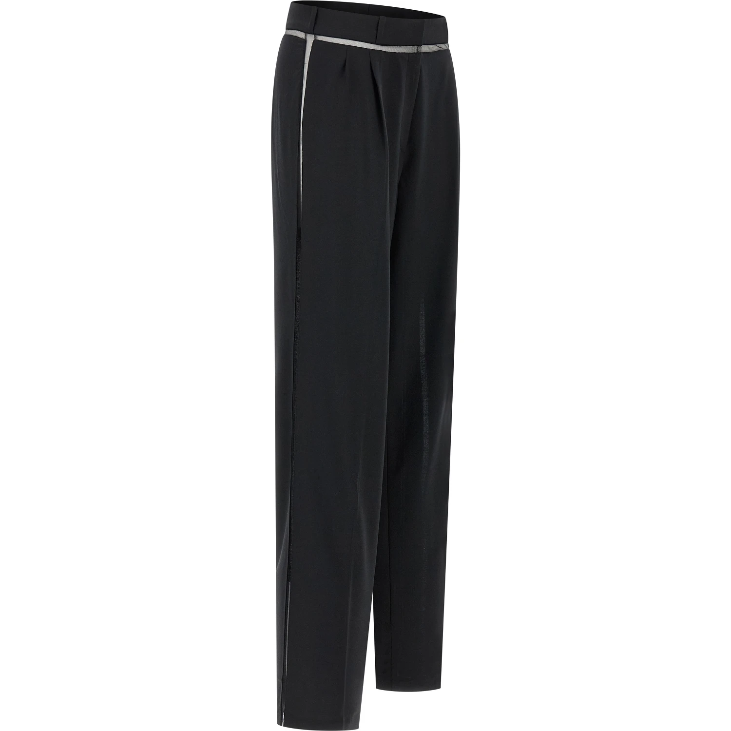Black Virgin Wool Casual Pants
