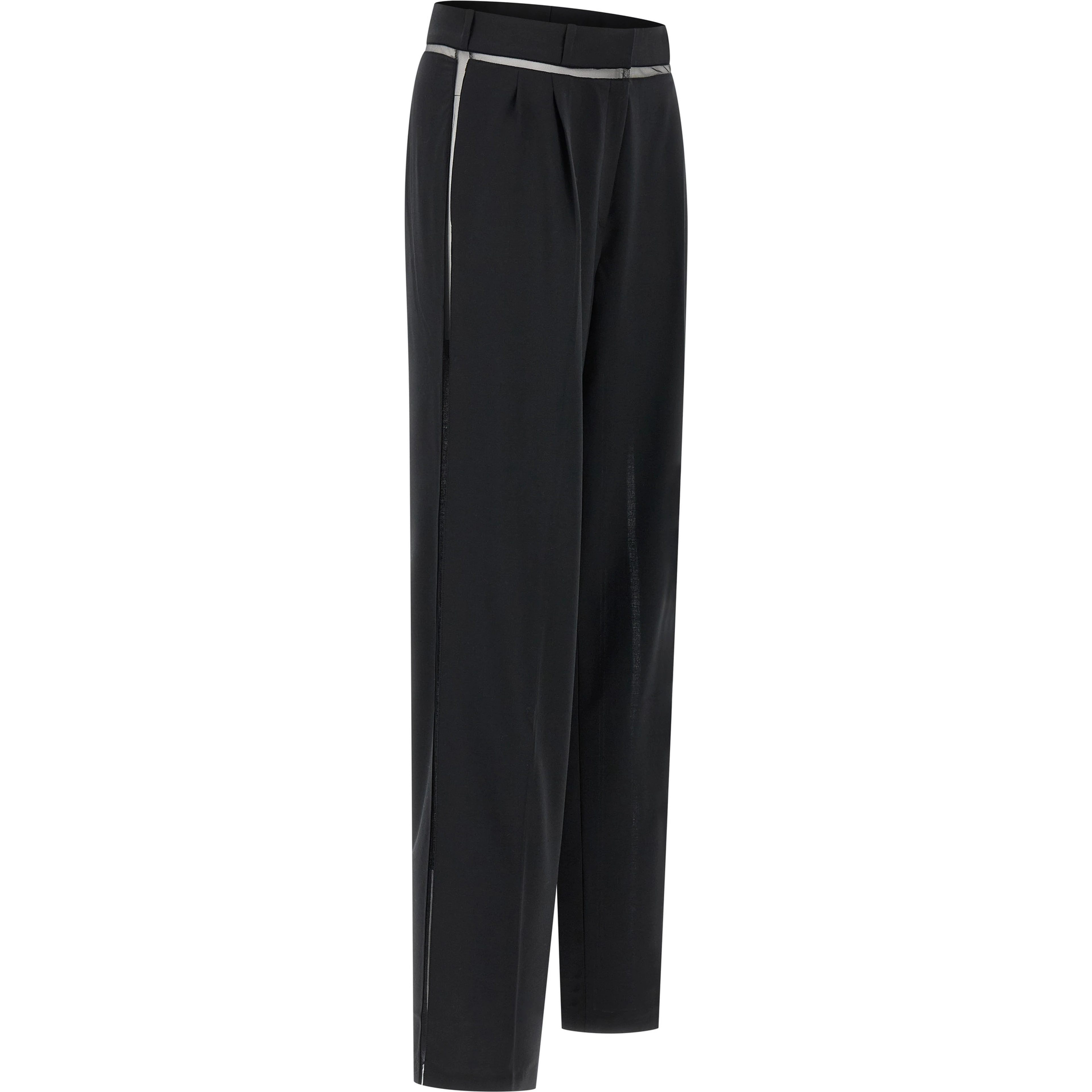 Black Virgin Wool Casual Pants