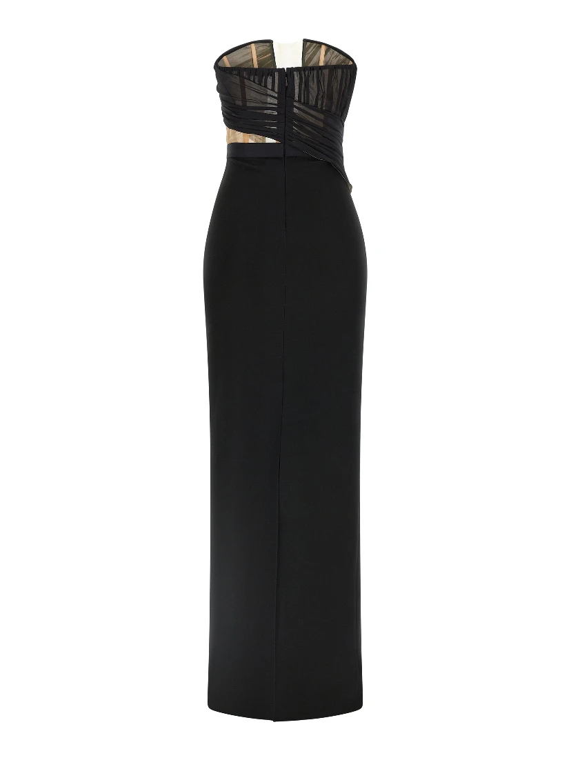 Black Viscose Long Dress