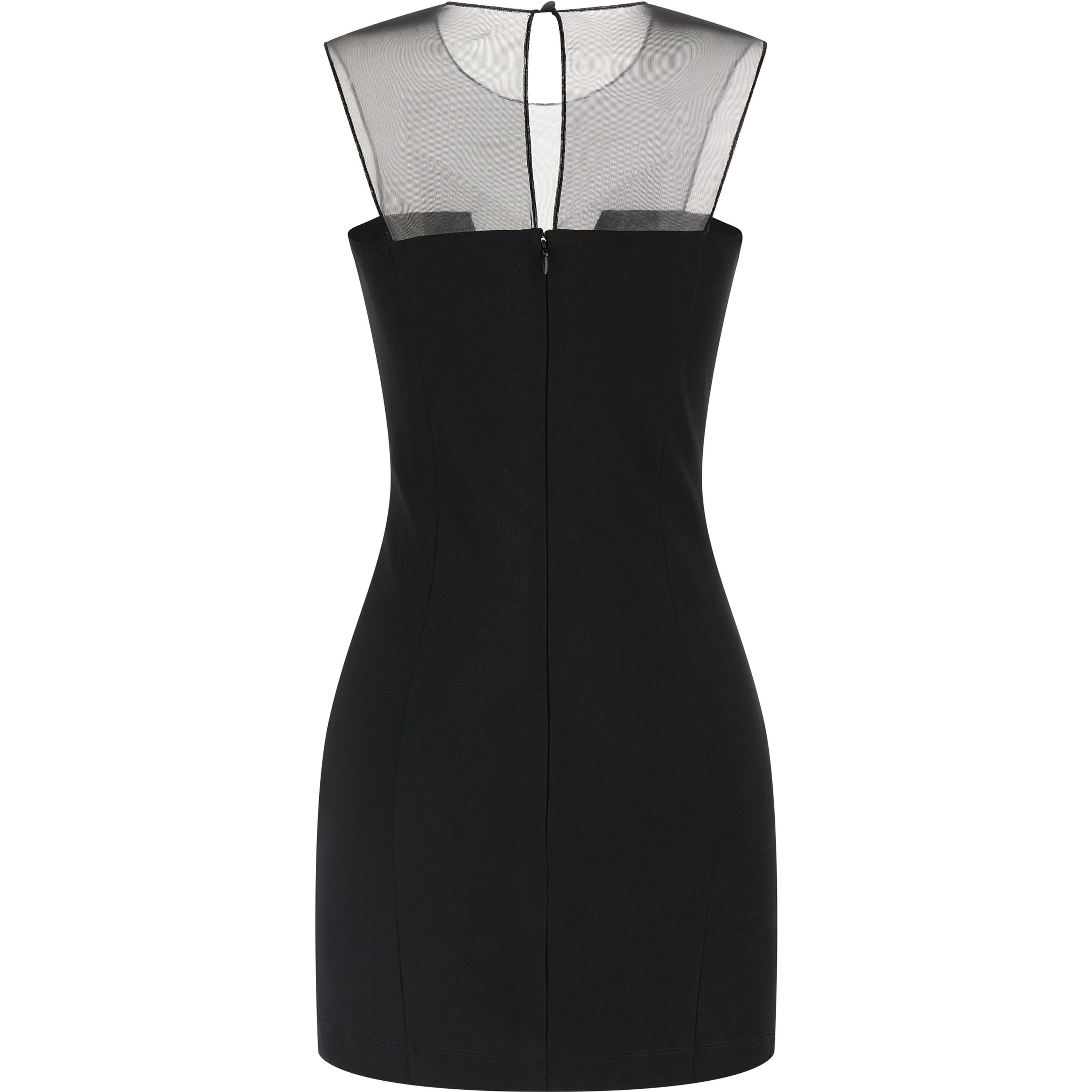 Black Viscose Short Dress