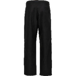Black Polyester Casual Pants