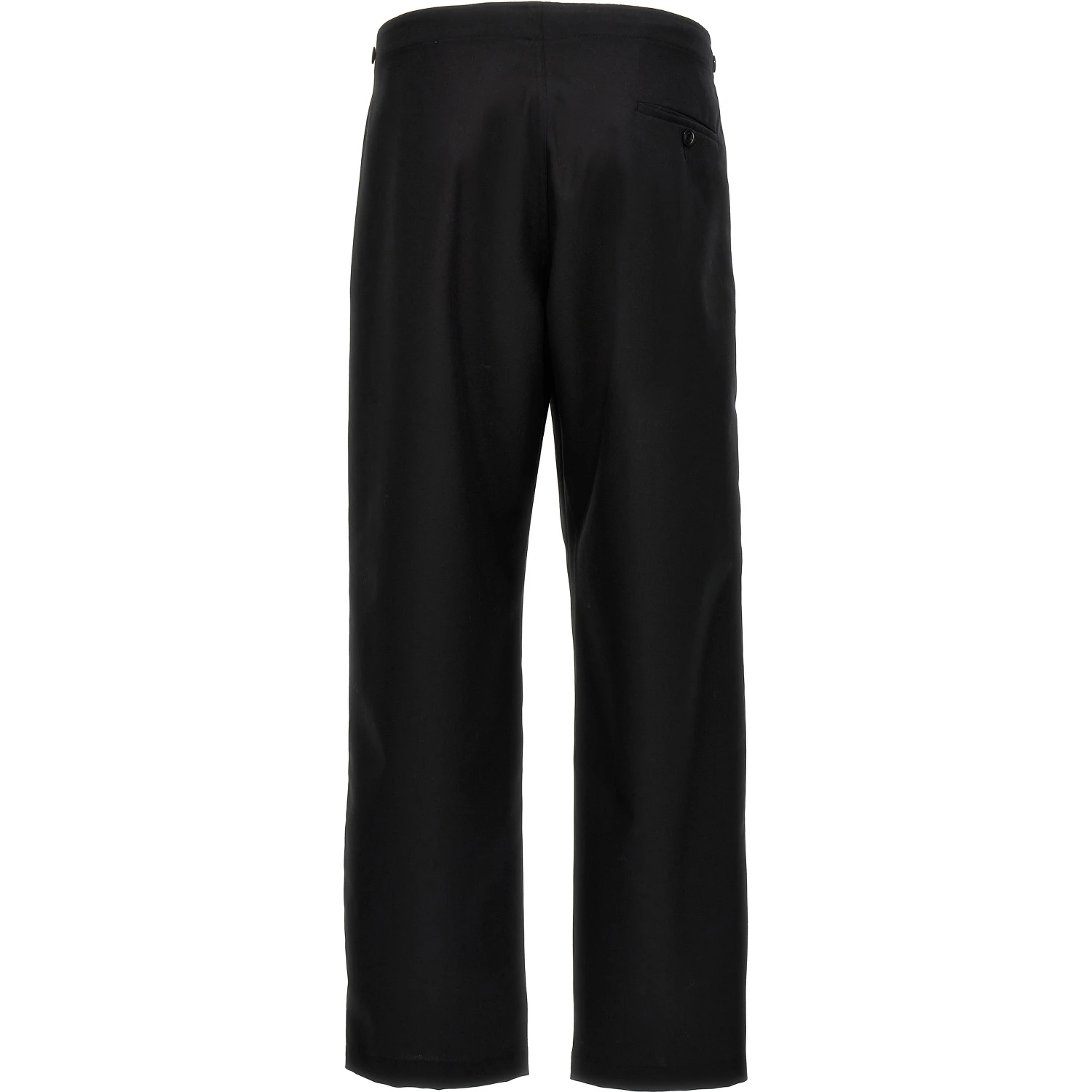 Black Polyester Casual Pants