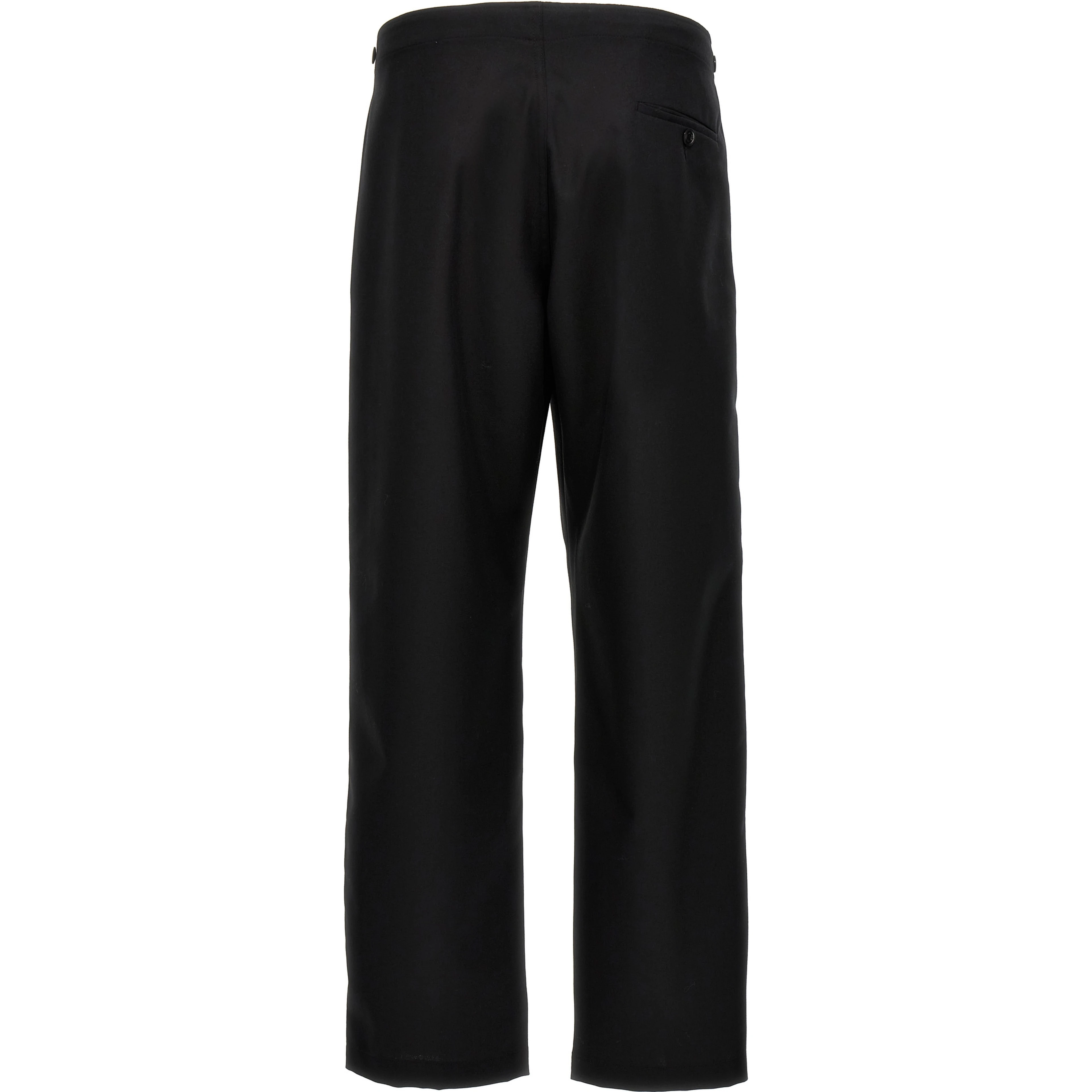 Black Polyester Casual Pants