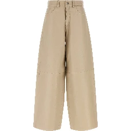 Beige Leather Pants
