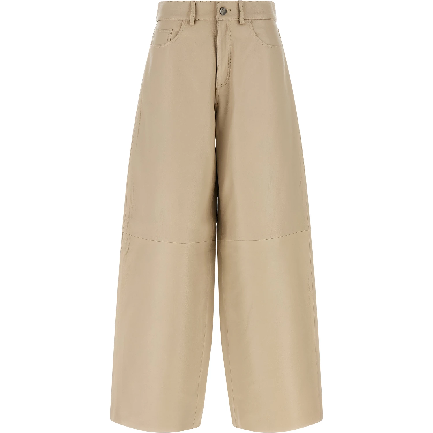 Beige Leather Pants