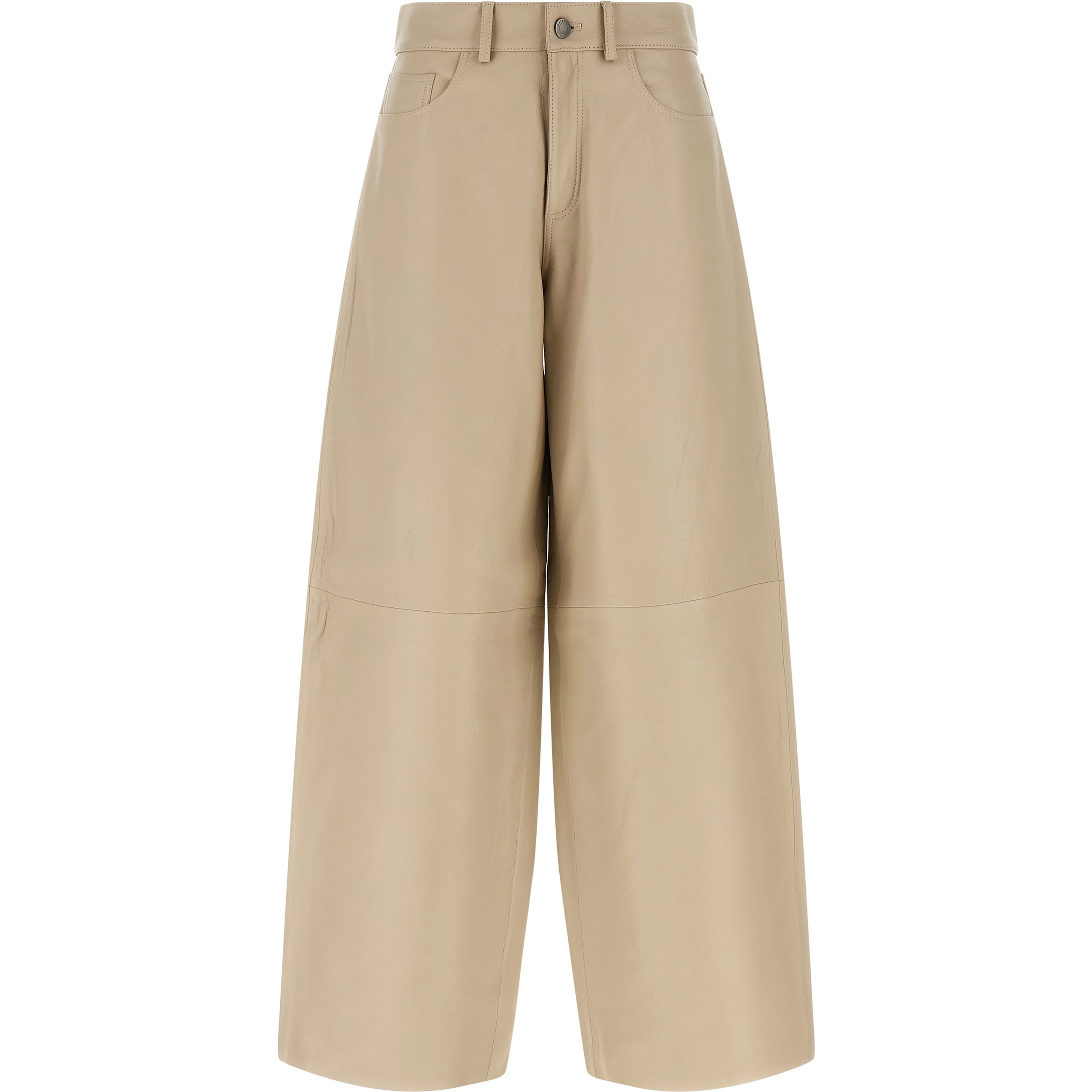 Beige Leather Pants